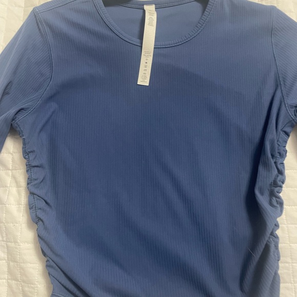 Blue Ribbed Top - Picture 2 of 3